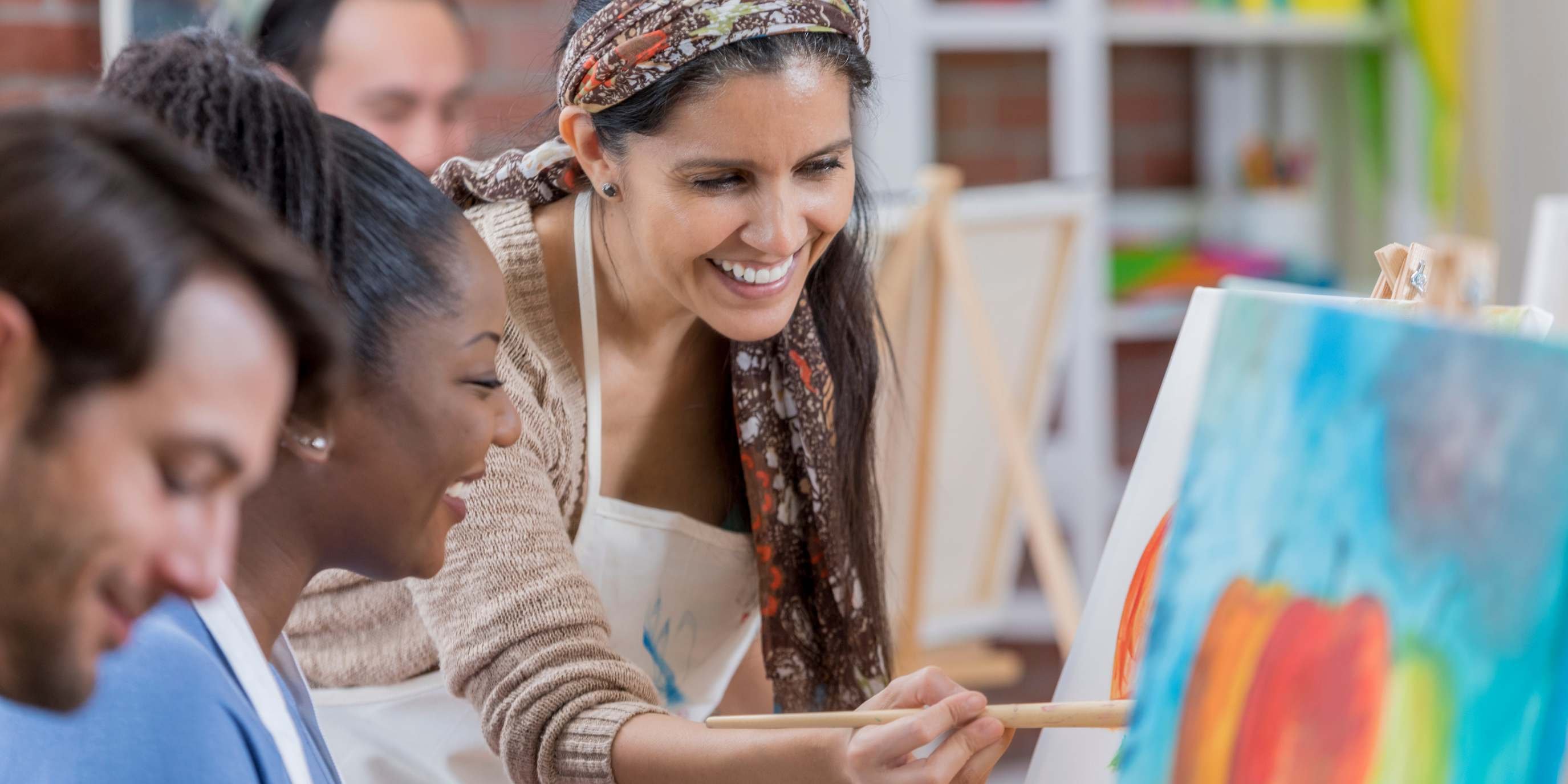 Adults painting 